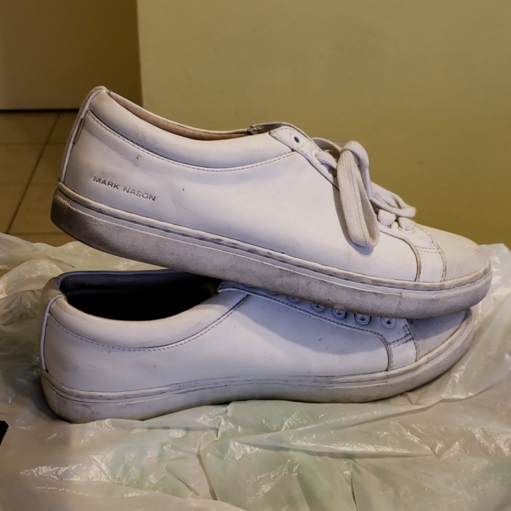 Mark Nason White Leather Low Top
